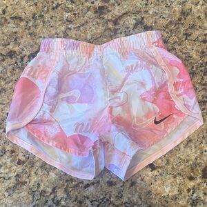 Nike Pink and White Tie-Dye Athletic Shorts